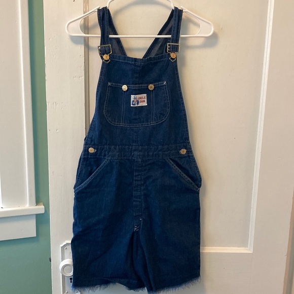 Vintage Mr. Leggs Jean Short Overalls “Uncle Sam” - Picture 1 of 7